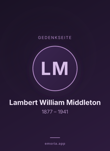 Gedenkportrait von Lambert William Middleton