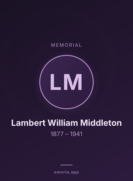 Memorial portrait of Lambert William Middleton