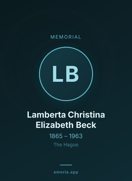Memorial portrait of Lamberta Christina Elizabeth Beck