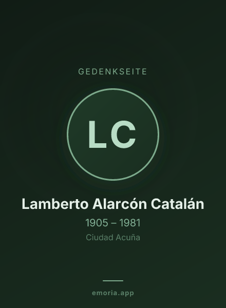 Gedenkportrait von Lamberto Alarcón Catalán