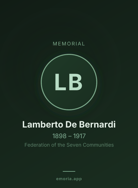 Memorial portrait of Lamberto De Bernardi