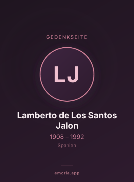 Gedenkportrait von Lamberto de Los Santos Jalon