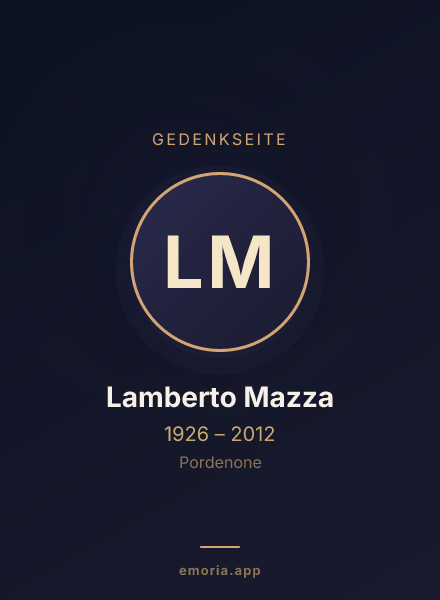 Gedenkportrait von Lamberto Mazza