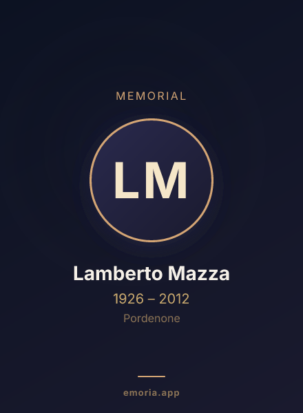 Memorial portrait of Lamberto Mazza