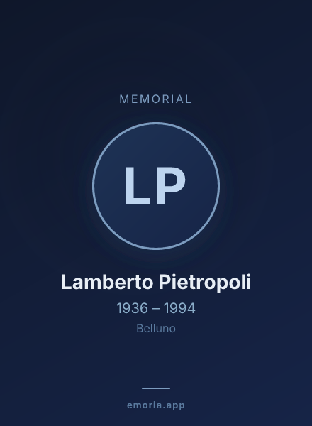 Memorial portrait of Lamberto Pietropoli