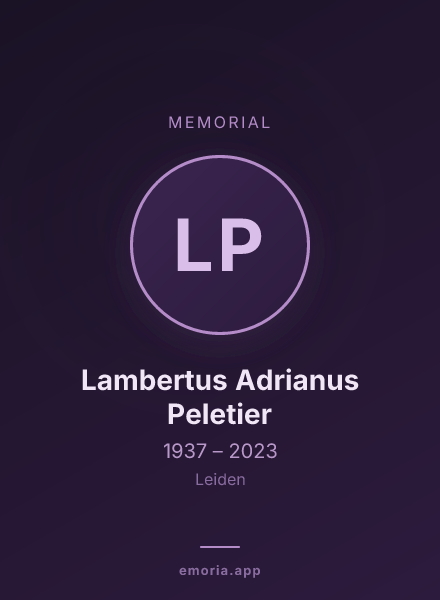 Memorial portrait of Lambertus Adrianus Peletier