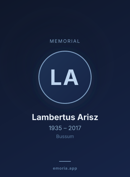 Memorial portrait of Lambertus Arisz