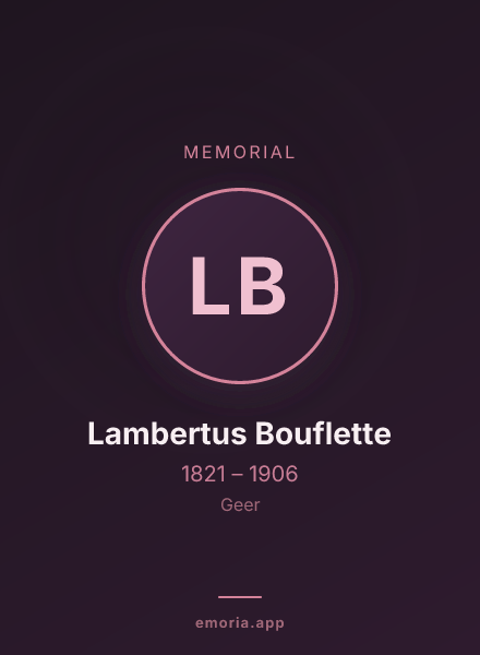 Memorial portrait of Lambertus Bouflette