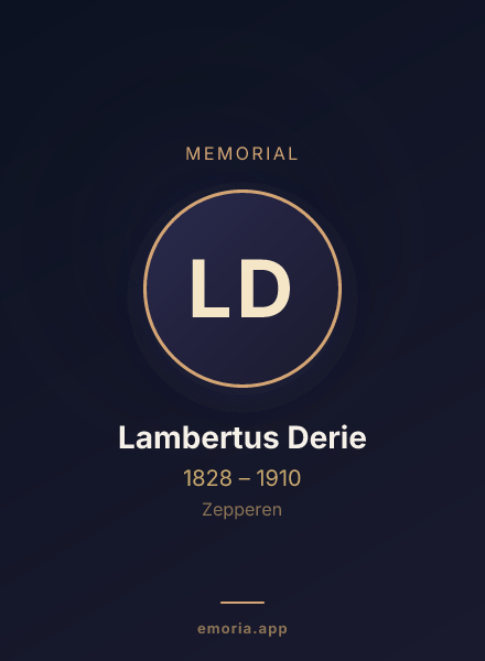Memorial portrait of Lambertus Derie