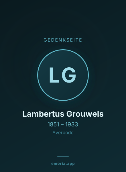 Gedenkportrait von Lambertus Grouwels