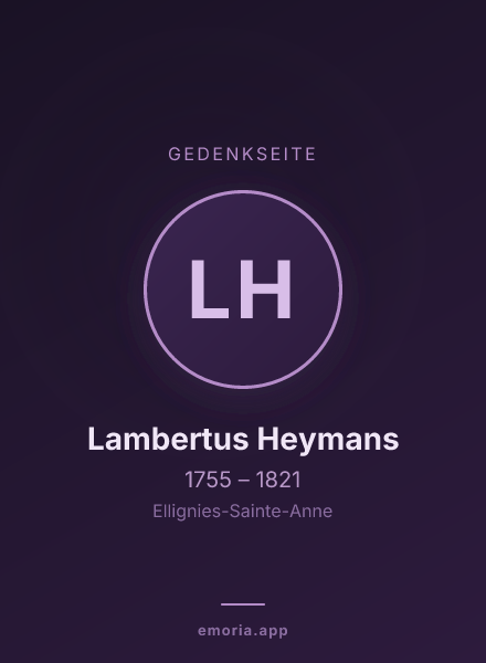 Gedenkportrait von Lambertus Heymans