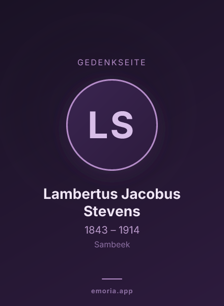 Gedenkportrait von Lambertus Jacobus Stevens