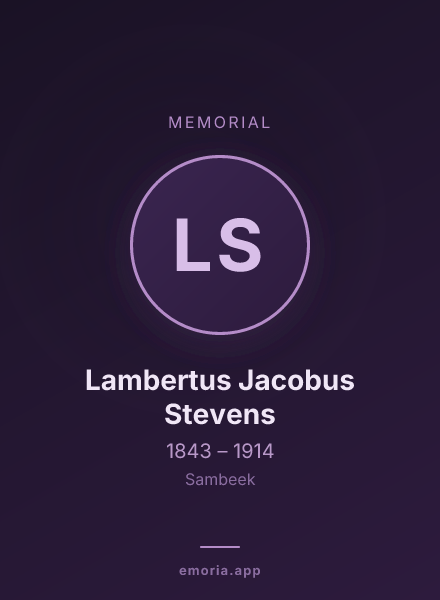Memorial portrait of Lambertus Jacobus Stevens