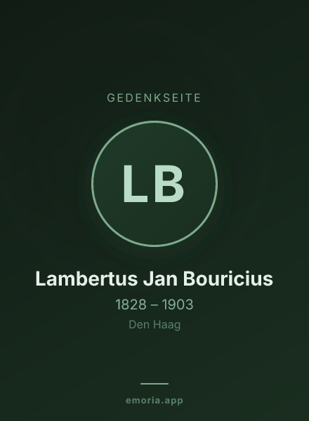 Gedenkportrait von Lambertus Jan Bouricius