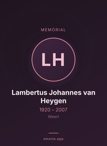 Memorial portrait of Lambertus Johannes van Heygen
