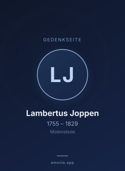 Gedenkportrait von Lambertus Joppen
