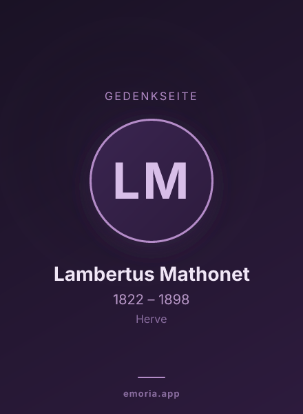 Gedenkportrait von Lambertus Mathonet