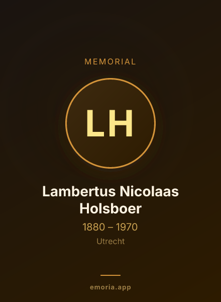 Memorial portrait of Lambertus Nicolaas Holsboer