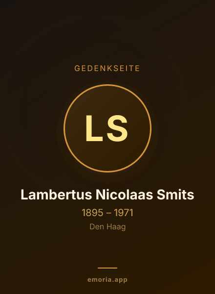 Gedenkportrait von Lambertus Nicolaas Smits