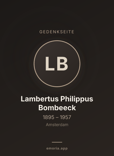 Gedenkportrait von Lambertus Philippus Bombeeck