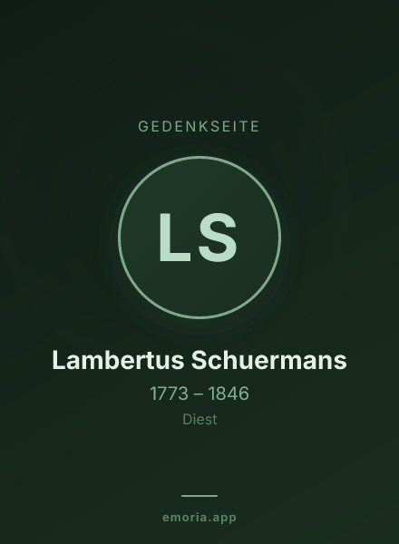 Gedenkportrait von Lambertus Schuermans