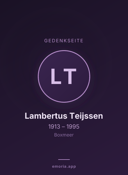 Gedenkportrait von Lambertus Teijssen