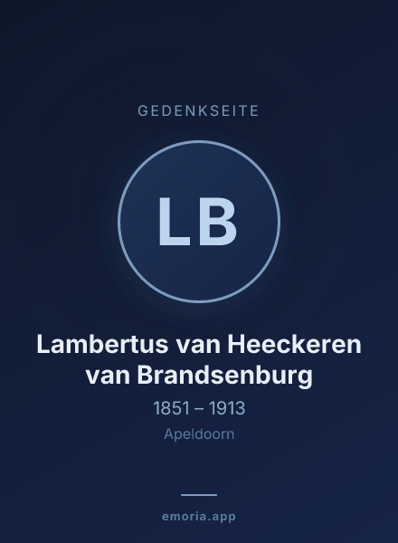 Gedenkportrait von Lambertus van Heeckeren van Brandsenburg
