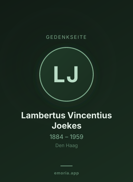 Gedenkportrait von Lambertus Vincentius Joekes
