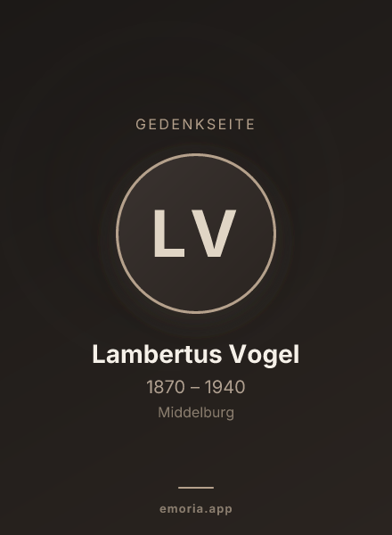Gedenkportrait von Lambertus Vogel