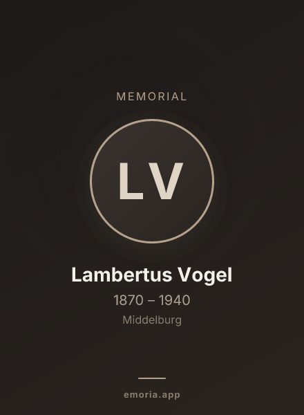 Memorial portrait of Lambertus Vogel