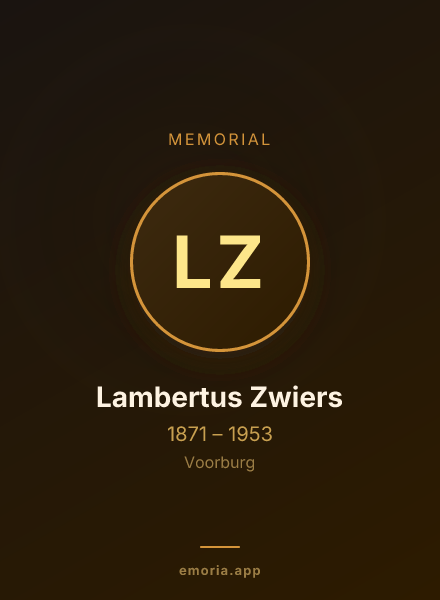 Memorial portrait of Lambertus Zwiers