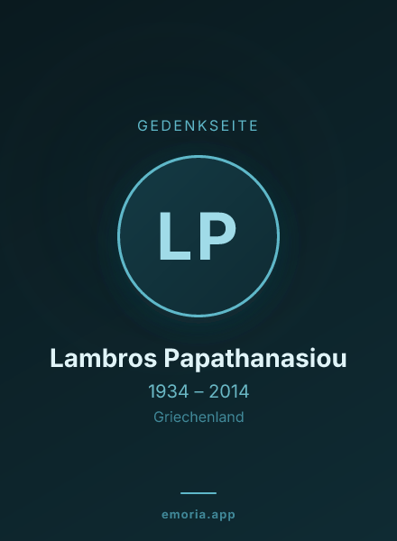 Gedenkportrait von Lambros Papathanasiou