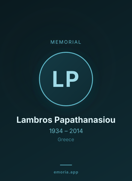 Memorial portrait of Lambros Papathanasiou