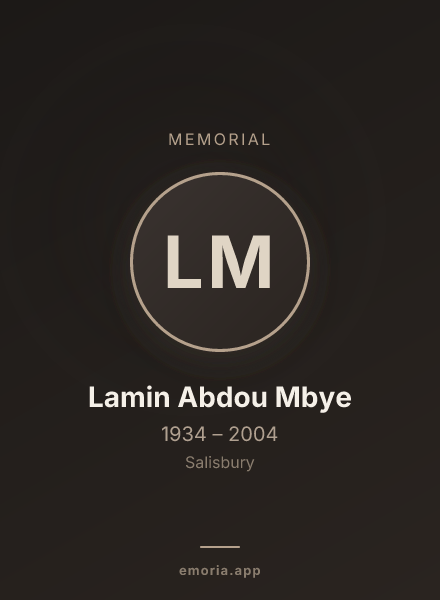 Memorial portrait of Lamin Abdou Mbye