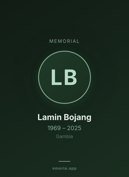 Memorial portrait of Lamin Bojang
