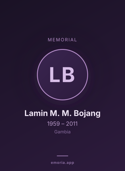 Memorial portrait of Lamin M. M. Bojang