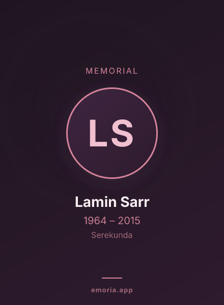 Memorial portrait of Lamin Sarr