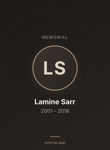 Memorial portrait of Lamine Sarr