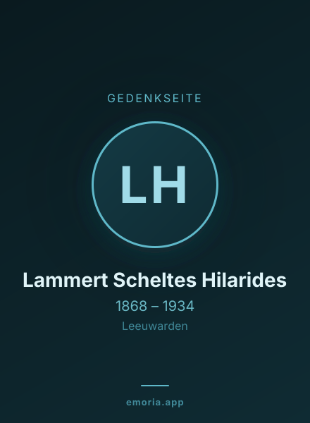 Gedenkportrait von Lammert Scheltes Hilarides