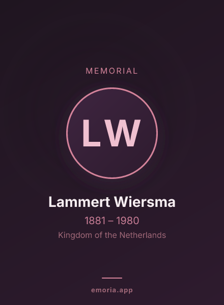 Memorial portrait of Lammert Wiersma