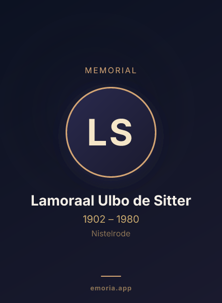 Memorial portrait of Lamoraal Ulbo de Sitter