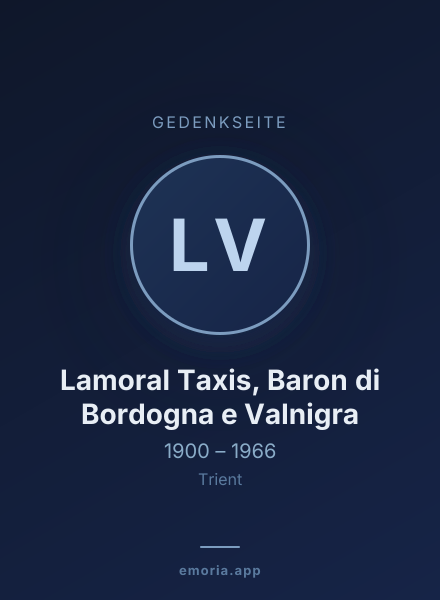 Gedenkportrait von Lamoral Taxis, Baron di Bordogna e Valnigra