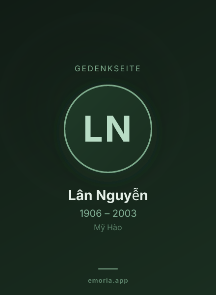 Gedenkportrait von Lân Nguyễn