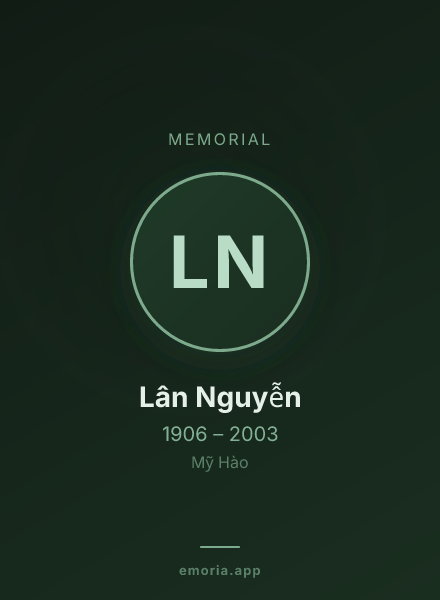 Memorial portrait of Lân Nguyễn