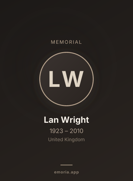 Memorial portrait of Lan Wright