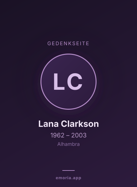 Gedenkportrait von Lana Clarkson