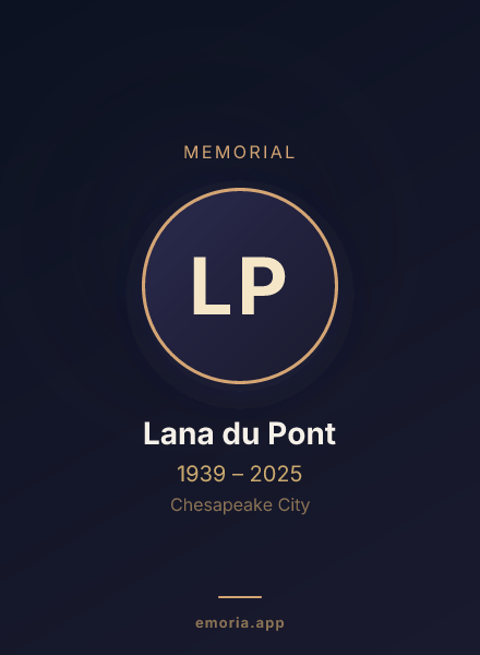 Memorial portrait of Lana du Pont