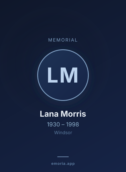 Memorial portrait of Lana Morris