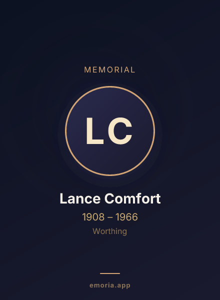 Memorial portrait of Lance Comfort