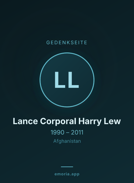 Gedenkportrait von Lance Corporal Harry Lew